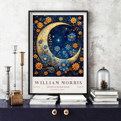 William Morris Druck, Morris Ausstellungsposter, Blue Collection Moon (61e)