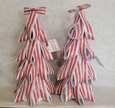 Target Bullseye Playground Set of 2 Peppermint 11" Ribbon Trees 2024 New