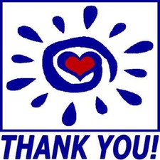 30 Custom Blue Heart Sun Thank You Personalized Address Labels