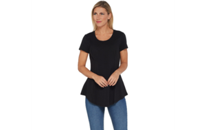 black short sleeve peplum top