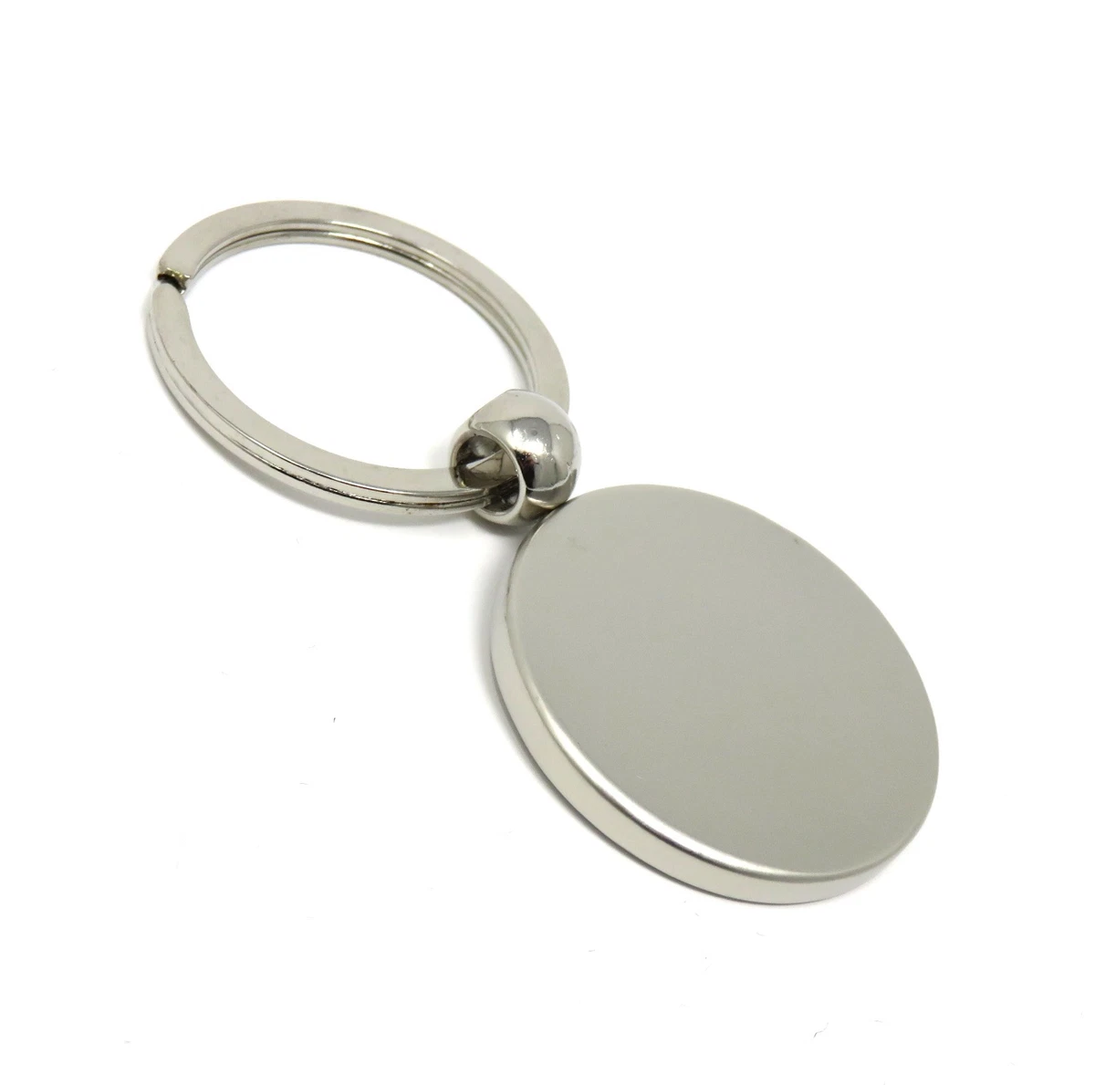 BLANK Metal Key Chain - Circle Key Ring - Wholesale Bulk - Matte Zinc Alloy  Disk