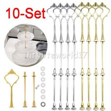 10X Glass Ceramic Cake Stand Afternoon Tea Wedding Plates Party Tableware 3-Tier