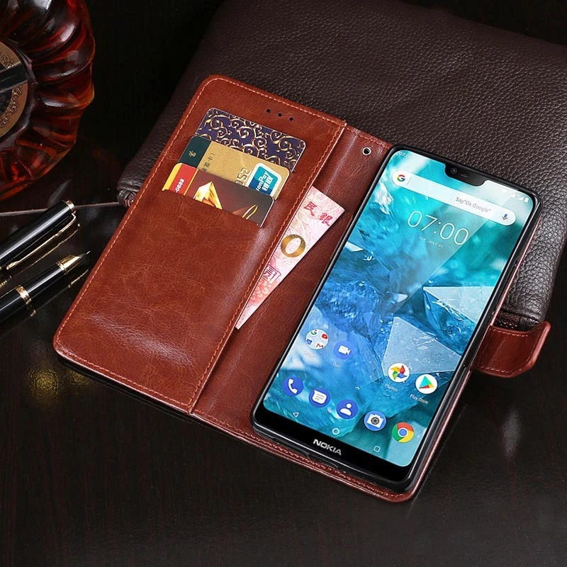 For Nokia 1 2 3 6 6.1 7.1 Plus 2.3 3.2 Magnetic Flip Leather Wallet Case Cover - Image 2 of 4