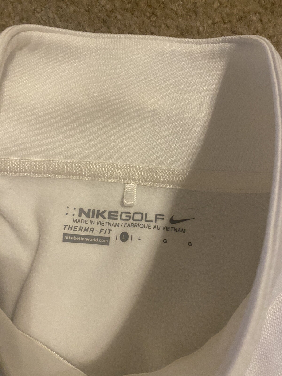 SACAI X NIKE Giacca da golf Nike Therma Fit BIANCA 1 4 zip foderata in pile con logo mazza