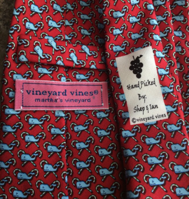 VINEYARD VINES  Candy Cane Whale  Boys 100% Silk Tie NWT $49.50 Free Shipping