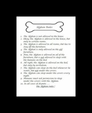 Afghan Hound "Rules" - CUSTOM MATTED - Dog Art Print : GIFT