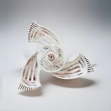 Gorgeous Vintage MCM California Atomic Pottery Chip And Dip Server