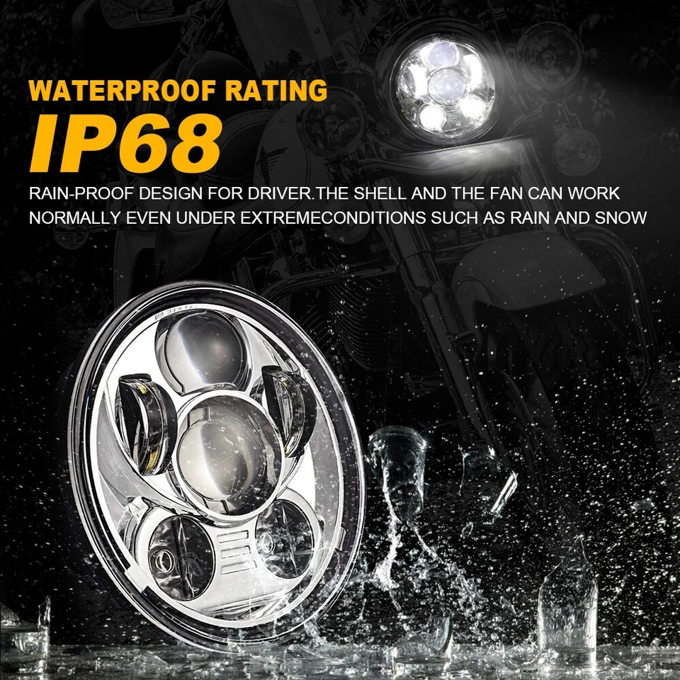 Faros LED redondos cromados de 5,75" para Plymouth Fury 1958-1974 haz alto/bajo Foto 3 de 4