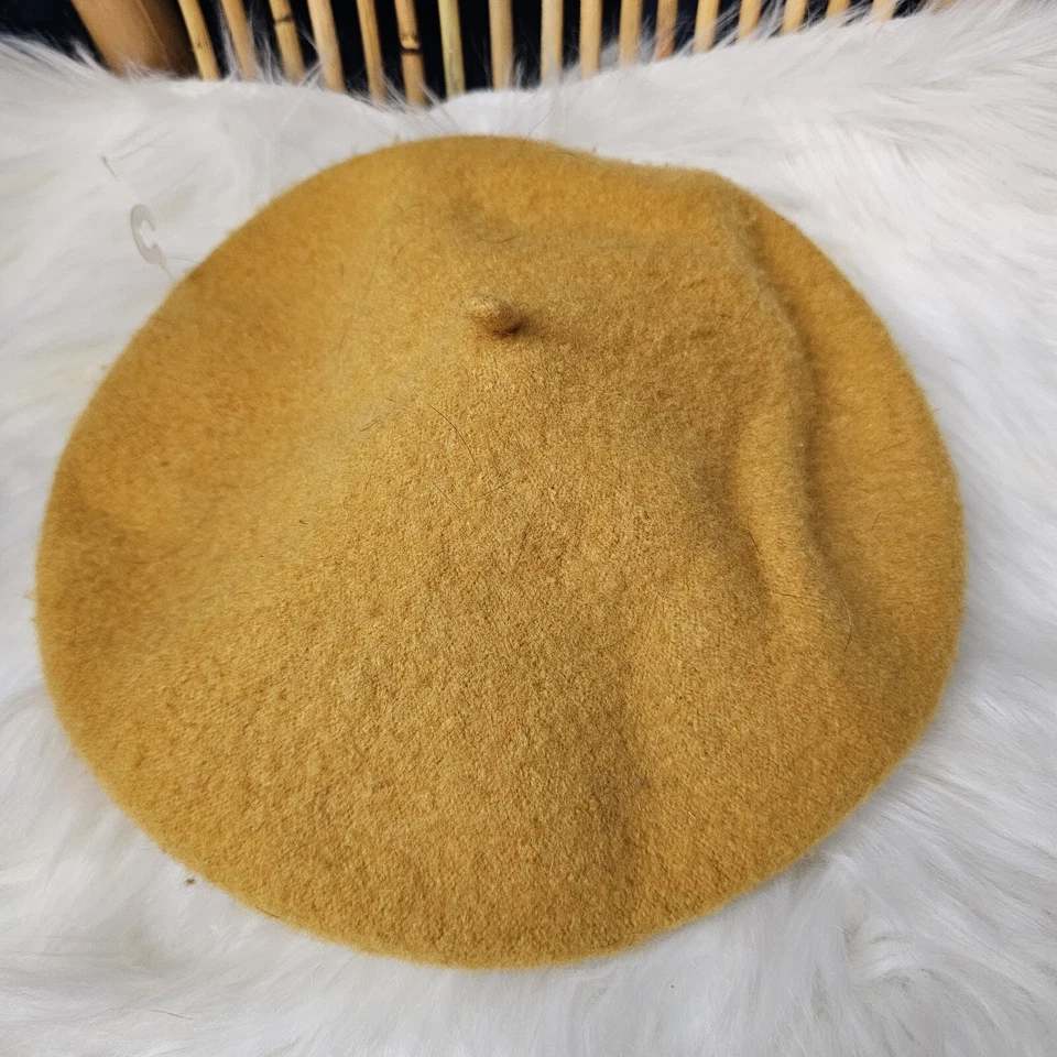 Boina para mujer H&M amarillo mostaza 100 % fieltro lana talla única Foto 3 de 4