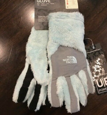 New The North Face Girls Osito Etip Glove Orignblu/Midgry NWT