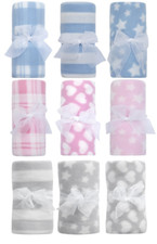 Soft Newborn Baby Boy Girl Fleece Blanket Pram Crib Moses Basket Lightweight