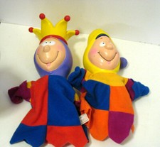Vintage Avon 1997 Hand Puppets jester Sidekick plastic head soft bodys EUC 10'