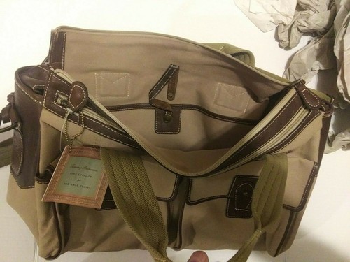Tommy Bahama Canvas / Leather Messenger / Laptop Carrier Bag - Picture 2 of 12