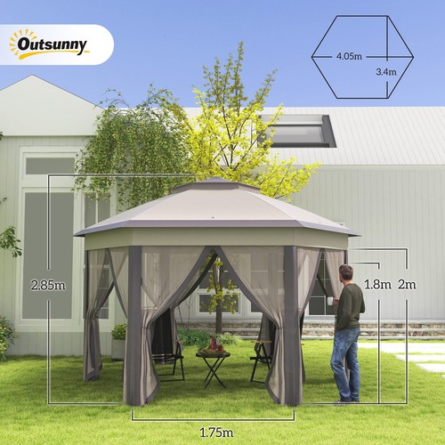 Gartenpavillon Faltpavillon 4x4m Pop-Up-Zelt Partyzelt mit Tragetasche und 6 Se - Bild 2 von 8