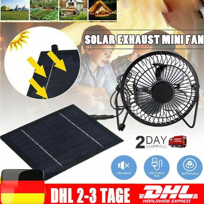 Tragbarer Mini Solar Ventilator Lüfter Mit Solarpanel Tischventilator Leise USB