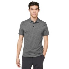 Lululemon Men's Evolution Short Sleeve Polo Shirt Heathered Black Large