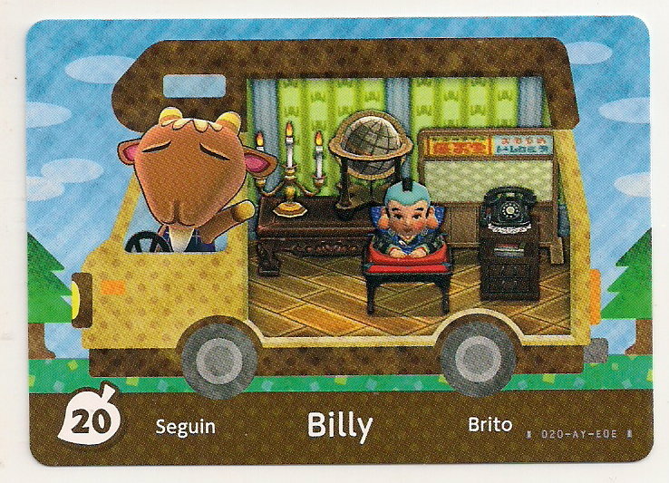Animal Crossing amiibo Card: Billy 20 Welcome Series Goat RV