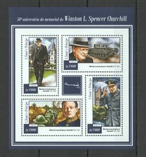 FRANCOBOLLI STAMPS 2015 S.TOME & PRINCIPE WORLD WAR WINSTON CHURCHILL KB MNH 