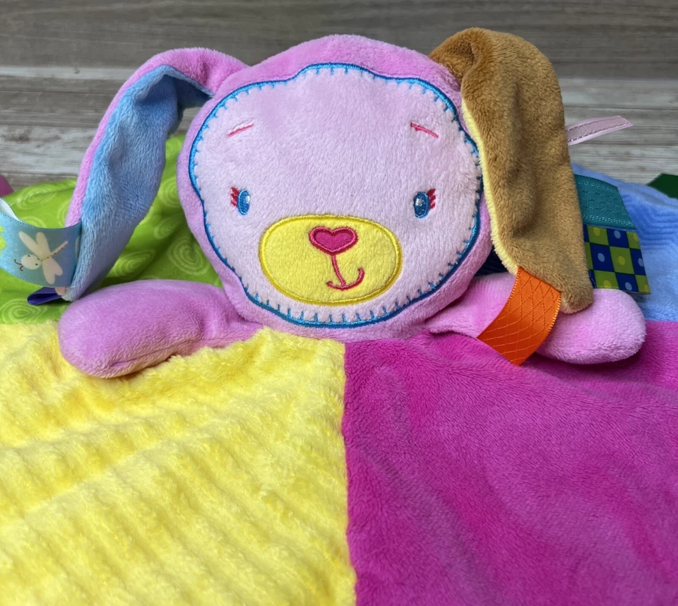 Taggies Pink Patchkins -Conejo Conejo Lovey Manta de Seguridad Peluche Animal de Peluche Foto 2 de 4