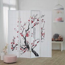 Paravento divisorio legno bianco divisorio privacy divisorio 4 pezzi Homestyle4u