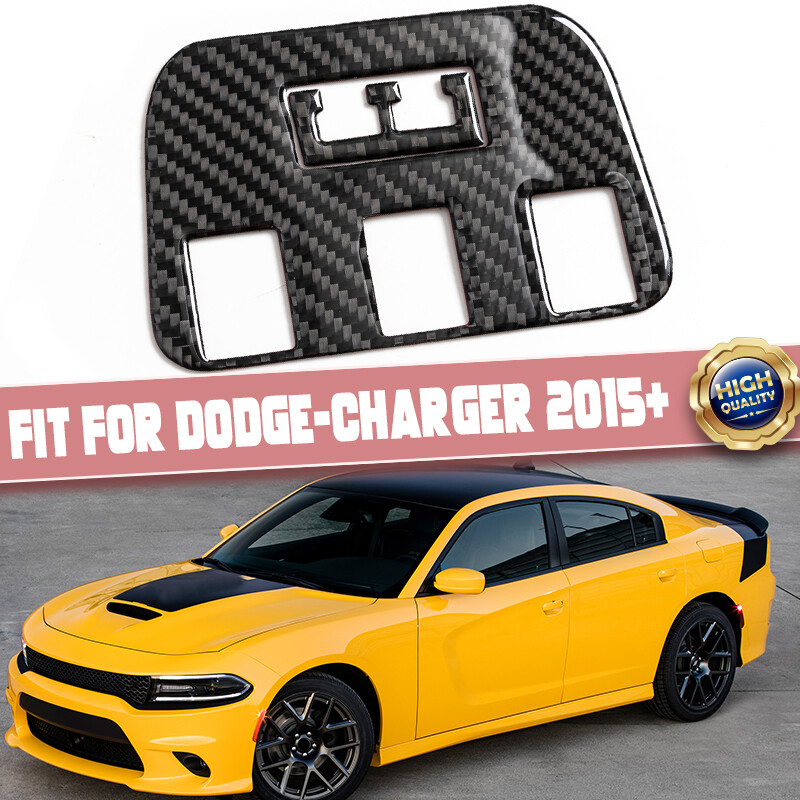 Carbon Fiber Rear USB Interface Panel Cover Frame Trim For Dodge Charger 2015-22