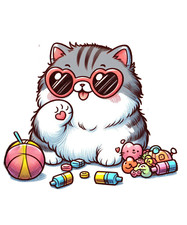 Wall decal sticker cute cat wall sticker 18 x 18 cm large