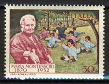 Italy 1970, 100 years birth of Maria Montessori VF MNH, Mi 1314