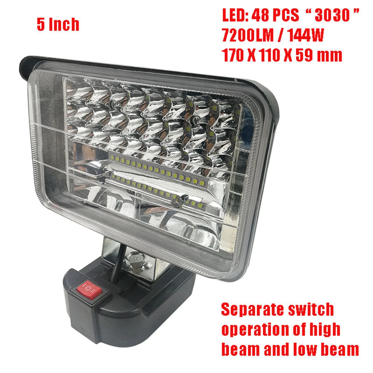 DIY LED Light for Makita BL1830 18v Battery Adapt Work Light Spotlight
