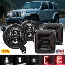 For Jeep Wrangler Sport Rubicon Sahara 18+ JL DOT LED Headlight Rear Tail lights