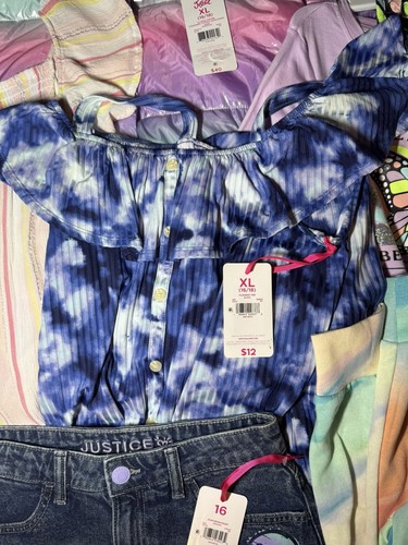 Justice Xl Clothing Bundle Pants Shirts Puffer Jacket Skirt Hat/gloves Backpacks - Picture 7 of 14