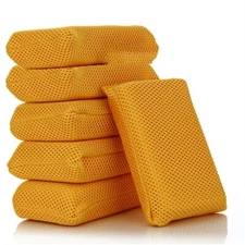 6 Pcs Mesh Bug Cleaning Microfiber Wash Sponge, 6"x4"