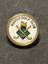 Rare Huntly Golf Club 3/4" Brass Stem Golf Marker - Aberdeenshire, Scotland