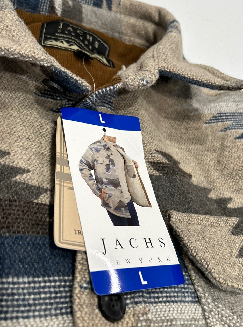 Jachs New York Men’s Wool Blend Sherpa Lined Shirt Jacket, Tan, L eBay