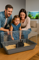 Zoopaul HasenkäFig + Gitter L Grau 70Cm KäFig Nagetiere Hase Rabbit Kanninchen