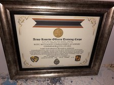 ARMÉE R.O.T.C. / CERTIFICAT DE PRIX COMMÉMORATIF ACADÉMIQUE COMMANDANT DE BATAILLON