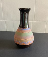 NAVAJO Etched Pottery Vase Native American Bl...