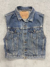 1994 LEVI'S 70595 4891 denim trucker jean jacket vest Size M 90s usa made Patch