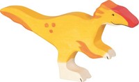 Utharaptor Holztiger Dinosaurier Spielfigur Holzdino Fleischfresser Dino Gelb