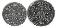 2 Canadian Transit Tokens Jacques Cartier Bridge Champlain Bridge