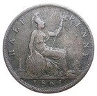Photo of a 1861 Victoria Half Penny from an eBay listing that sold on Jul 4, 2026