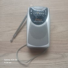 Roberts R9924 Portable Radio Silver 3-Band LW/MW/FM Battery Powered Compact