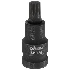 M10 12 Point Spline Bit Socket 55mm Length 12 Square Impact Bit Black