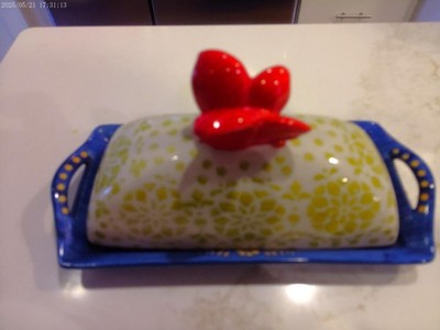 Pier 1 Imports Garden Butterfly butter dish perfect condition low fast shipping!