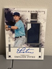 2025 Panini Impeccable Emilien Pitre, Rays, /99 Elegance Jersey Auto On-Card