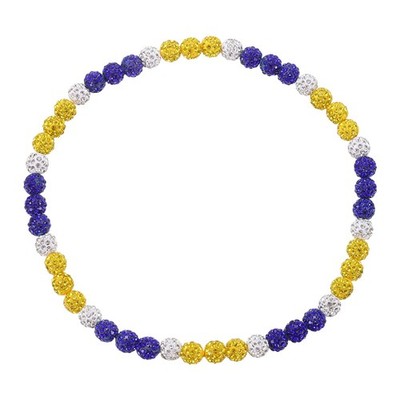 Baseball Bead Necklace, Ice Collection Necklaces, Yellow White Dark Blue