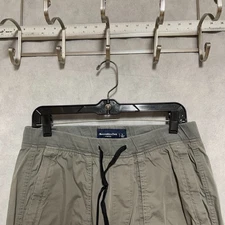 Abercrombie Fitch Pants Men L Green Jogger Pull On Stretch Lightweight 31x29
