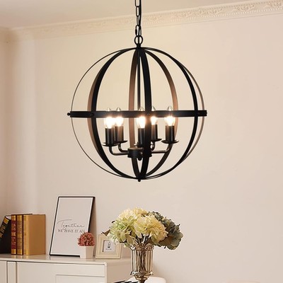 DLLT Pendant Light Metal, 5-Light Globe Pendant Lighting, Adjustable Hanging ...