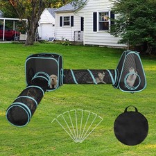 Outdoor Cat Enclosures for Indoor Cats, 4 in 113.3 inches, Blue Black
