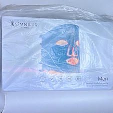 Omnilux Men LED Light Therapy Face Mask Anti-Aging Portable Adjustable Gray