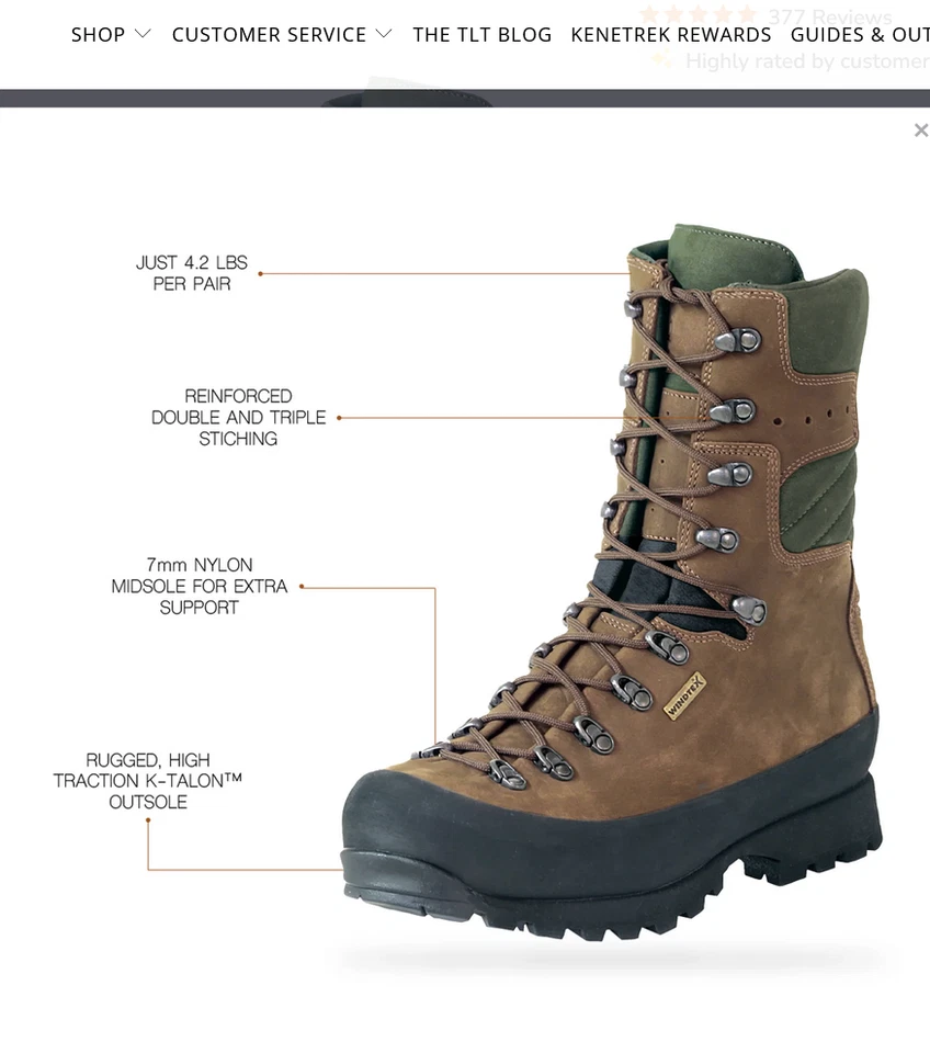 NEW Kenetrek Mountain Extreme 400 Waterproof Hunting Winter Boots Size 10.5 Wide - Image 2 of 4